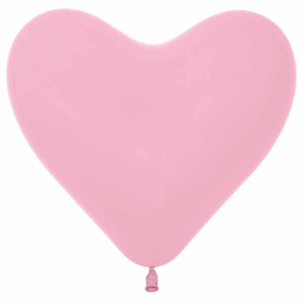 Sempertex Pink 12 Inch Heart Latex Balloons, 50 Pack