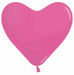 Sempertex Fuchsia 12" Heart Latex Balloons, 50 Count