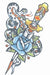 Tinsley Transfers Vintage Snake & Dagger Temporary Tattoo
