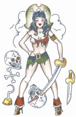 Tinsley Transfers Pirate Pin-Up Temporary Tattoo