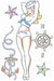 Sailor Girl Pin-Up Temporary Tattoo