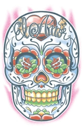 El Amor Day of the Dead Temporary Tattoo