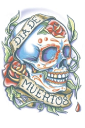 DAY OF THE DEAD TEMP TATTOO - LA ROSA