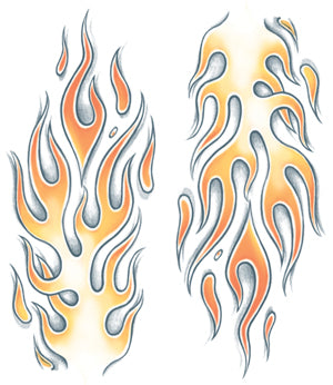 Tinsley Transfers Extra Large Flames Temporary Tattoo FX