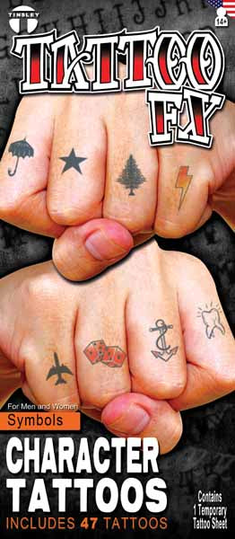 Tinsley Transfers Character Tattoo FX Knuckle Symbols