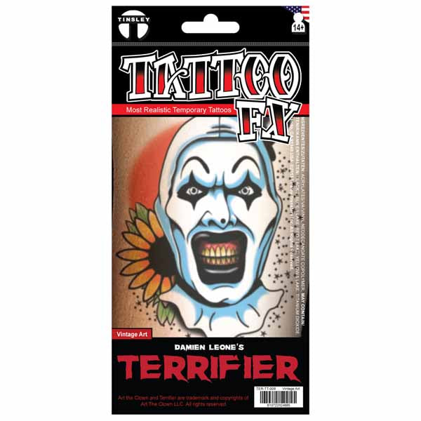 Terrifier Vintage Art Temporary Tattoo