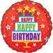 18" Birthday Cake Red Foil Balloon