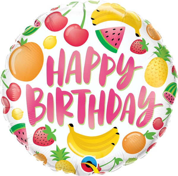 Birthday Fruits 18-Inch Round Foil Balloon