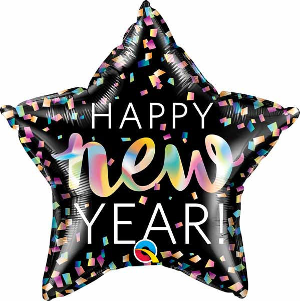 New Year Iridescent 20-Inch Star Foil Balloon