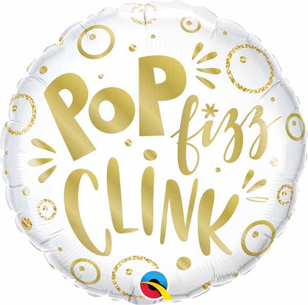 Pop Fizz Clink 18" Round Foil Balloon