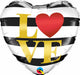 Love Horizontal Stripe 18-Inch Heart Foil Balloon