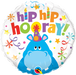 Hip Hip Hooray Hippo 18-Inch Round Foil Balloon