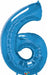 34-Inch Sapphire Blue Number 6 Balloon