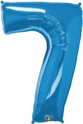 34-Inch Sapphire Blue Number 7 Balloon