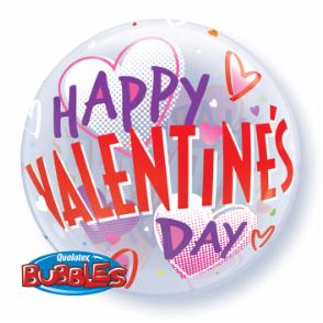 Valentine's Bold Hearts 22-Inch Bubble Balloon