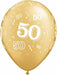 Gold 50 All-Around Print 11-Inch Latex Balloons, 50 Count