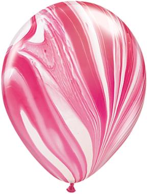 SUPERAGATE 11" 25 CT RED & WHITE