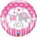 C'est une fille Elephant 18-Inch Round Foil Balloon