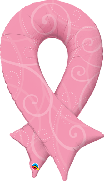 39" Pink Ribbon Filigree Foil Balloon