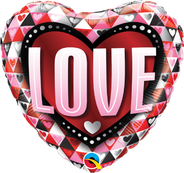 Love Triangles 18" Heart-Shaped Foil Balloon