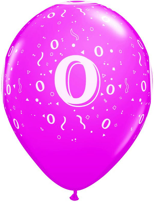 Ballons en latex de 11 pouces avec impression confettis numéro 0, paquet de 50