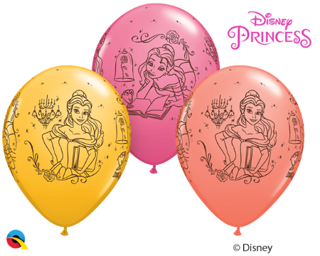 Princess Belle 11-Inch Printed Latex Balloons, 25 Count