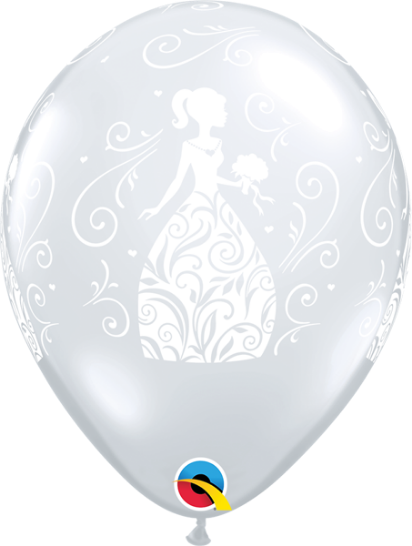 Elegant Bridal Shower 11-Inch Latex Balloons, 50 Count