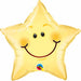 Smiley Face Star 20-Inch Foil Balloon