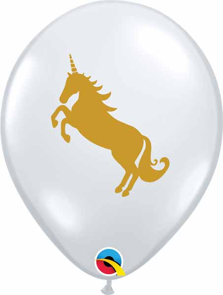 UNICORN GOLD PRINT 11" CLEAR 50/BG