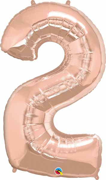 34-Inch Rose Gold Number 2 Balloon