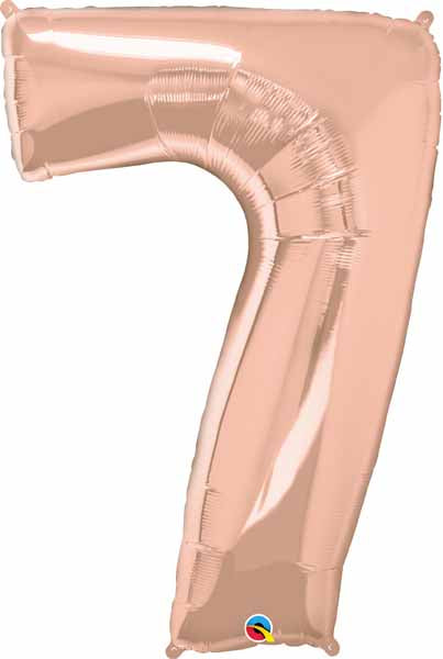 Ballon chiffre 7 en or rose de 34 pouces