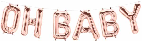 Oh Baby Rose Gold 16-Inch Letter Balloon Kit
