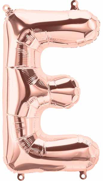 34-Inch Rose Gold Letter E Balloon