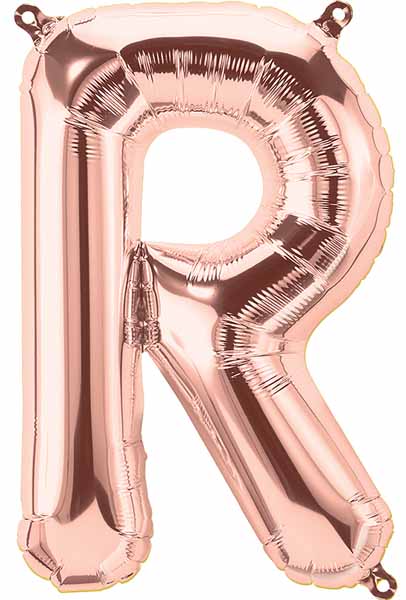 16-Inch Rose Gold Letter R Balloon