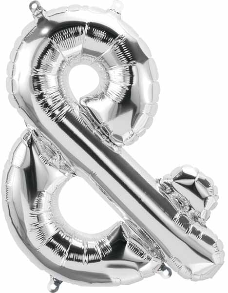 16-Inch Silver Ampersand (&) Balloon