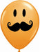 5-Inch Smile Face Mustache Latex Balloons, 100 Count