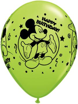 11" ASSORTED MICKEY MOUSE BDAY 25/BAG