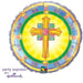Stained Glass Cross 18-Inch Foil Balloon