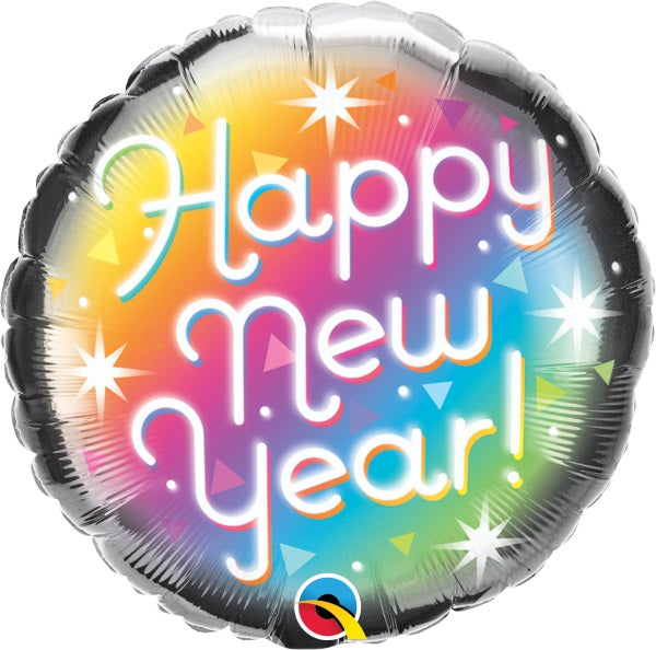 New Year Prismatic 18-Inch Round Foil Balloon