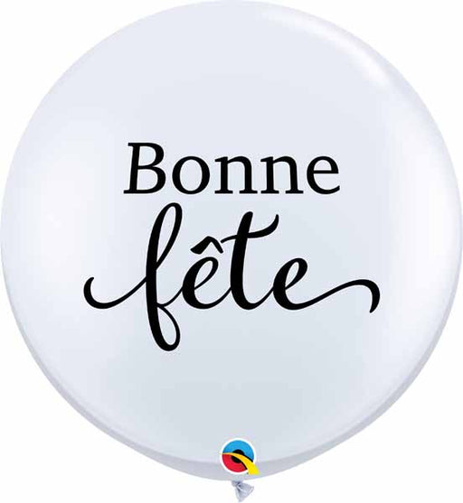 Simply Bonne Fête White 3-Foot Latex Balloons, 2 Count