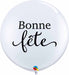 Simply Bonne Fête White 3-Foot Latex Balloons, 2 Count