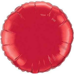 Ruby Red Round Foil Balloon, 18 Inch