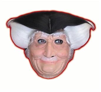 Grandpa Bat Black Costume Wig with White Tips