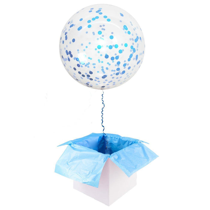 36-inch Giant Blue Confetti Balloons - Shimmer & Confetti