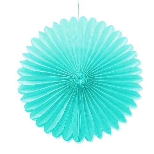 8-inch Baby Blue Paper Fans 2ct - Shimmer & Confetti