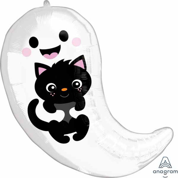 Halloween Ghost & Kitty Foil Balloon - 18" 