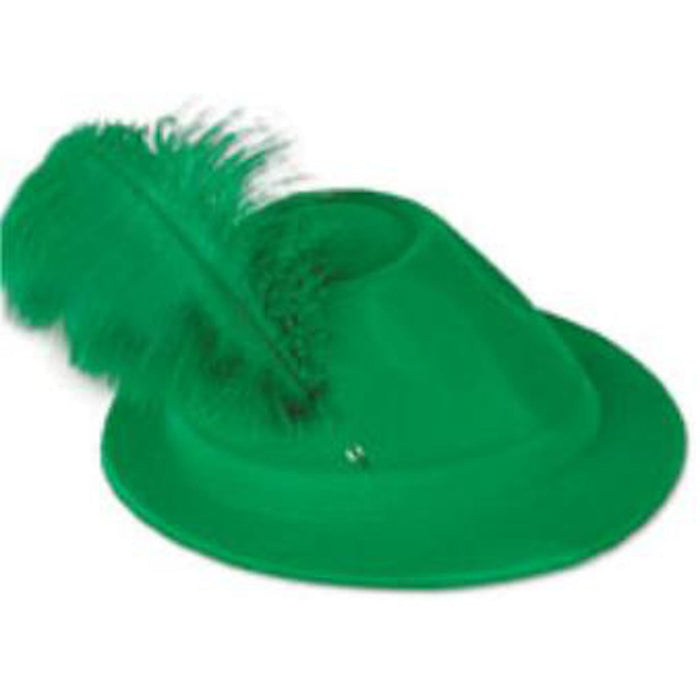 Green Velour Alpine Hats - Pack Of 3