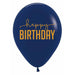 Happy Birthday Navy Print Balloons 