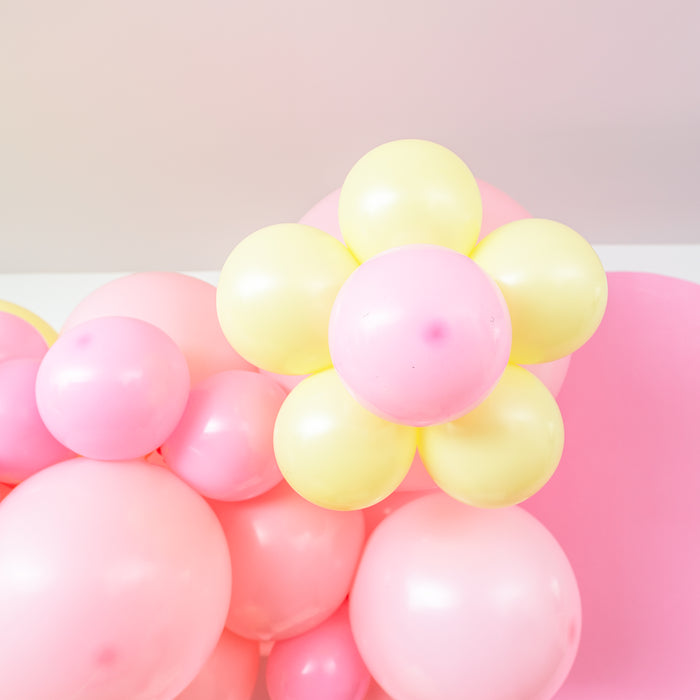 16-Foot Pink and Yellow Lemonade Balloon Garland and Arch Kit with Sunshine Balloons