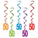 Golden Jubilee Joy Multicolor 50th Birthday Whirls Decoration (5/Pk)